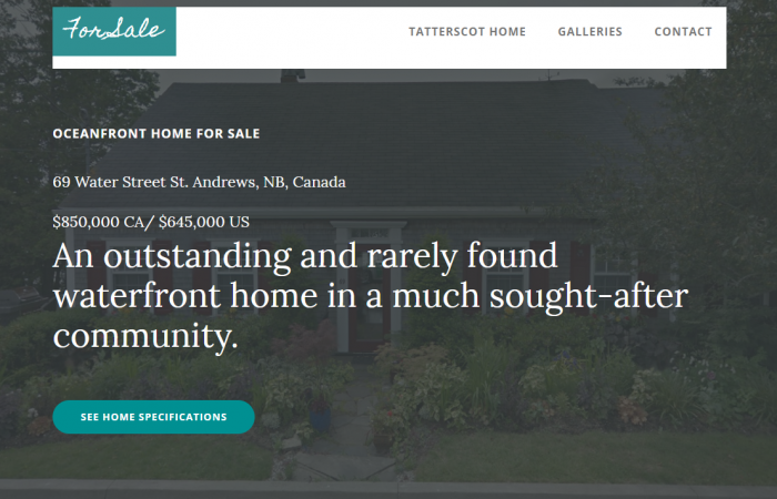 Ocean Front home for sale website